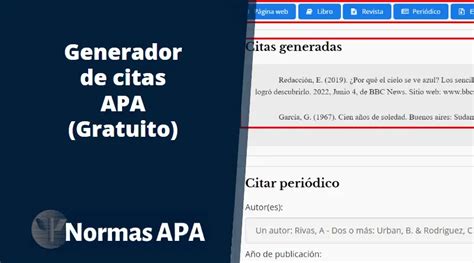 citar apa 7 generador|Generador de citas APA gratuito [Versión 2024]